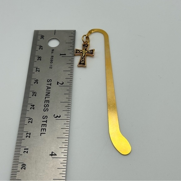 Gold Tone & Black Religious Cross with Dove Classic Quality Bookmark Holder - Picture 4 of 6